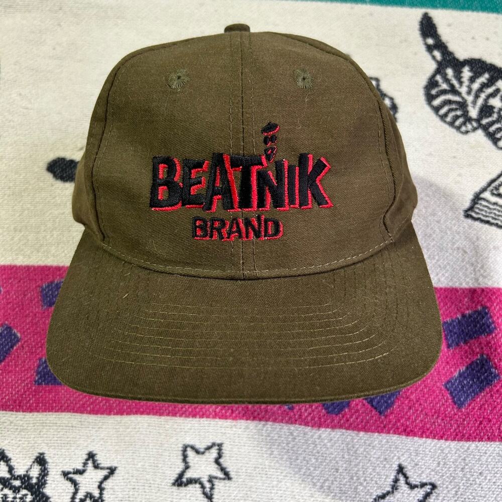 Vintage Beatnik Brand 90s Snapback Baseball Cap Green Streetwear Surf Skate